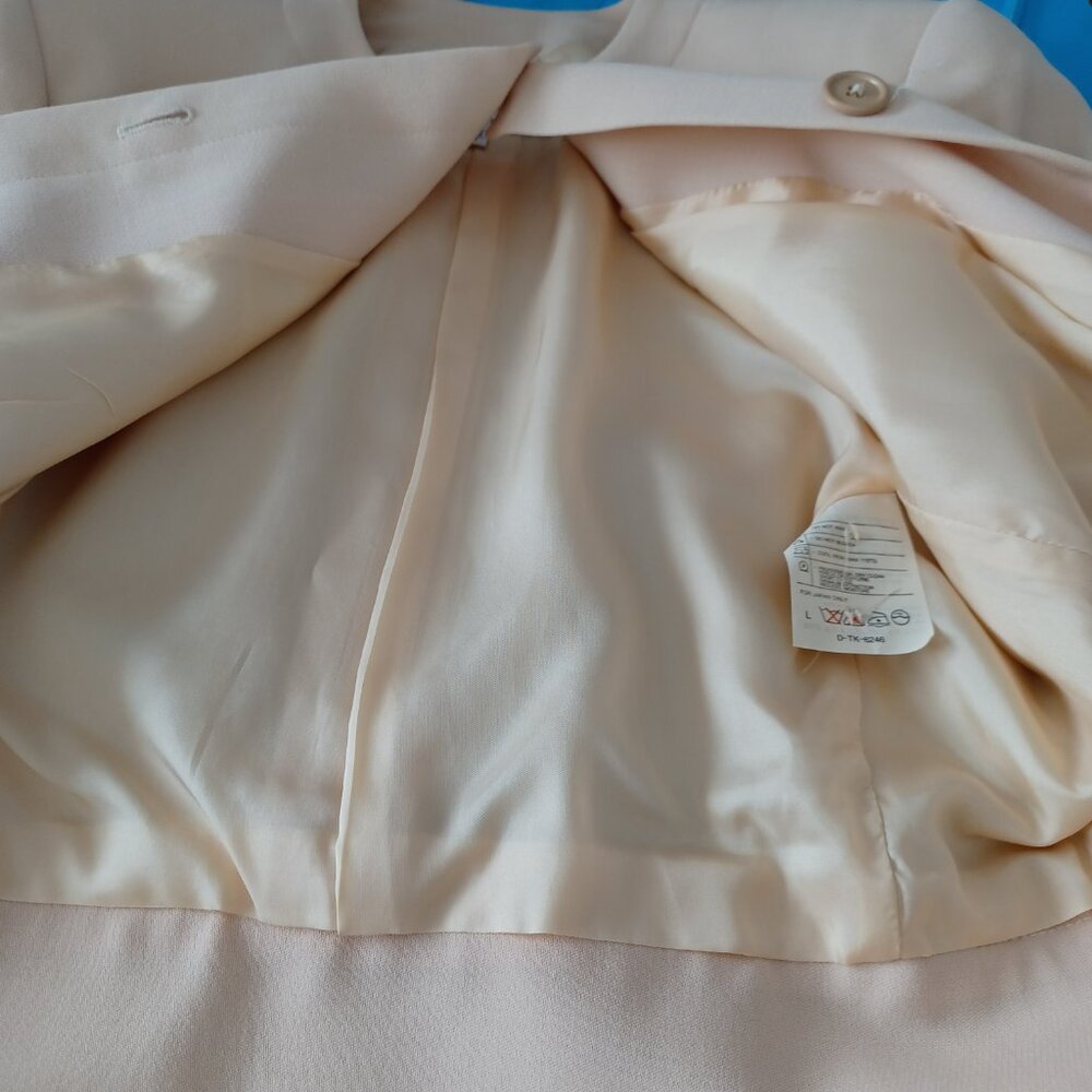 Giorgio Armani Le Collezioni Wool Blazer Womens 8 Cropped Length Cream Peach - Picture 8 of 13